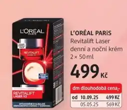 dm drogerie L'ORÉAL PARIS Revitalift Laser denní a noční krém nabídka