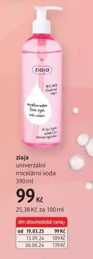 dm drogerie Ziaja univerzální micelární voda nabídka