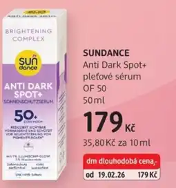 dm drogerie SUNDANCE Anti Dark Spot+ pleťové sérum OF 50 nabídka