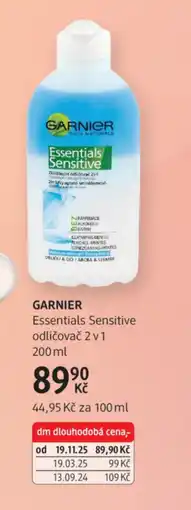 dm drogerie GARNIER Essentials Sensitive odličovač 2 v1 nabídka
