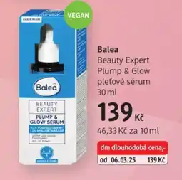 dm drogerie Balea Beauty Expert Plump & Glow pleťové sérum nabídka