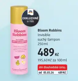 dm drogerie Bloom Robbins Invisible suchý šampon nabídka