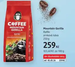 dm drogerie Mountain Gorilla Rafiki zrnková káva nabídka