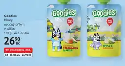 dm drogerie Goodies Bluey ovocný příkrm v sáčku nabídka