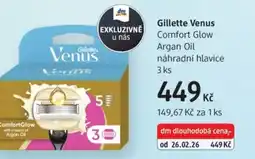 dm drogerie Gillette Venus Comfort Glow Argan Oil náhradní hlavice nabídka