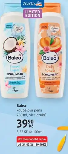 dm drogerie Balea koupelová pěna nabídka