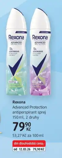 dm drogerie Rexona Advanced Protection antiperspirant sprej nabídka