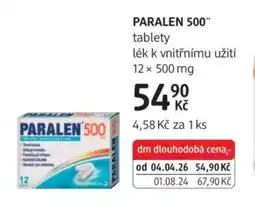 dm drogerie PARALEN 500" tablety nabídka