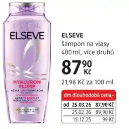 dm drogerie ELSEVE šampon na vlasy nabídka