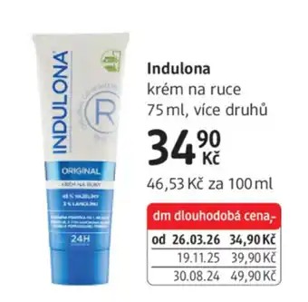 dm drogerie Indulona krém na ruce nabídka