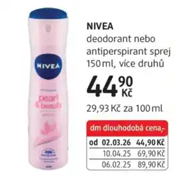 dm drogerie NIVEA deodorant nebo antiperspirant sprej nabídka