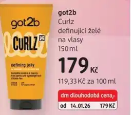 dm drogerie Got2b Curlz definující želé na vlasy nabídka