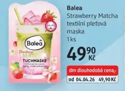 dm drogerie Balea Strawberry Matcha textilní pleťová maska nabídka