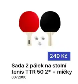 Decathlon Sada 2 pálek na stolní tenis TTR 50 2* + míčky nabídka