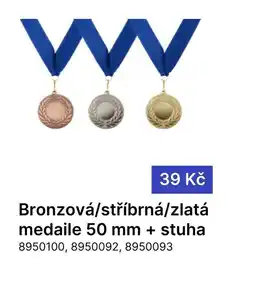 Decathlon Bronzová/stříbrná/zlatá medaile 50 mm + stuha nabídka