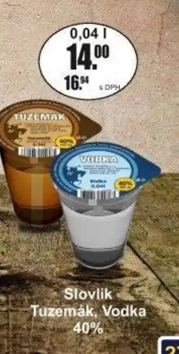 Adam Slovlik Tuzemák, Vodka 40% nabídka