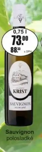 Adam Sauvignon polosladké nabídka