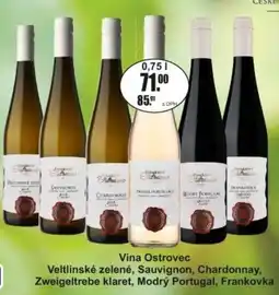 Adam Vína Ostrovec Veltlínské zelené, Sauvignon, Chardonnay, Zweigeltrebe klaret, Modrý Portugal, Frankovka nabídka