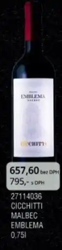 Adam Cicchitti malbec emblema nabídka