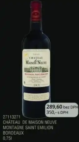 Adam Château de maison neuve montagne saint emilion bordeaux nabídka