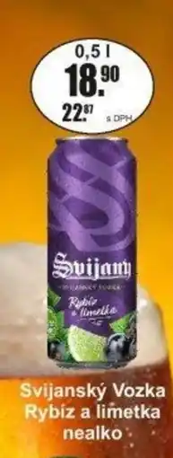 Adam Svijanský Vozka Rybíz a limetka nealko nabídka