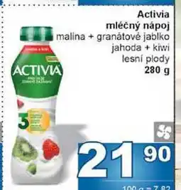 Jip Activia mléčný nápoj malina + granátové jablko jahoda + kiwi lesní plody 280 g nabídka