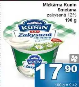 Jip Mlékárna Kunín Smetana zakysaná 12% nabídka
