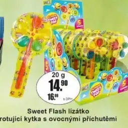 Adam Sweet Flash lízátko rotující kytka s ovocnými příchutěmi nabídka