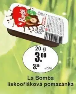 Adam La Bomba lískooříšková pomazánka nabídka