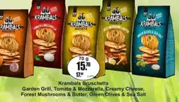 Adam Krambals Bruschetta Garden Grill, Tomato & Mozzarella, Creamy Cheese, Forest Mushrooms & Butter, Green Olives & Sea Salt nabídka