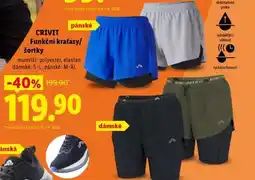 Lidl CRIVIT FUNKČNÍ KRAŤASY / ŠORTKY nabídka