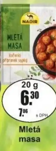 Adam Nadir Mletá masa nabídka