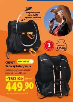 Lidl CRIVIT BĚŽECKÝ BATOH/VESTA nabídka