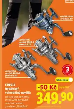 Lidl CRIVIT Rybářský/volnoběžný naviják nabídka