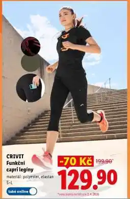 Lidl CRIVIT FUNKČNÍ CAPRI LEGÍNY nabídka