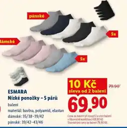 Lidl ESMARA NÍZKÉ PONOŽKY - 5 PÁRŮ nabídka