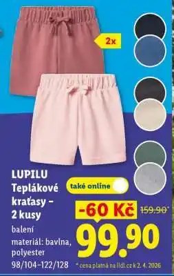 Lidl LUPILU Teplákové kraťasy – 2 kusy nabídka