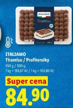 Lidl ITALIAMO Tiramisu / Profiterolky nabídka