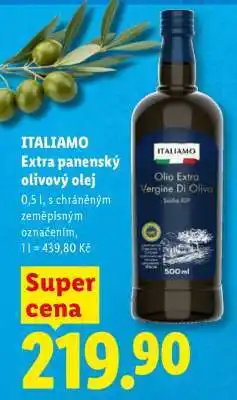 Lidl ITALIAMO EXTRA PANENSKÝ OLIVOVÝ OLEJ nabídka
