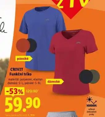 Lidl Crivit FUNKČNÍ TRIKO nabídka