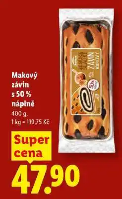 Lidl MAKOVÝ ZÁVIN S 50% NÁPLNĚ nabídka