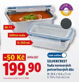 Lidl SILVERCREST Sada nerezových potravinových dóz nabídka