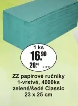 Adam ZZ papírové ručníky 1-vrstvé, zelené/šedé Classic nabídka
