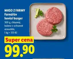 Lidl MASO Z FARMY Farmářův hovězí burger nabídka