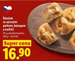 Lidl ŠÁTEČEK SE SÝROVÝM PÁRKEM, KEČUPEM A HOŘČICÍ nabídka