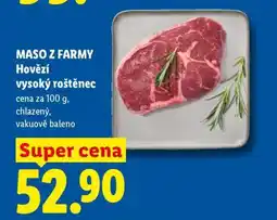 Lidl MASO Z FARMY Hovězí vysoký roštěnec nabídka