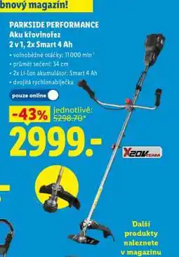 Lidl PARKSIDE PERFORMANCE Aku křovinořez 2 v 1, 2x Smart 4 Ah nabídka