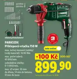 Lidl PARKSIDE Příklepová vrtačka 750 W nabídka