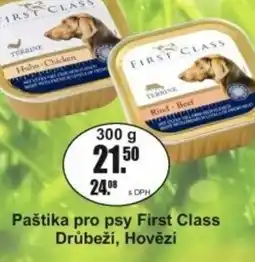 Adam Paštika pro psy First Class Drůbeží, Hovězí nabídka