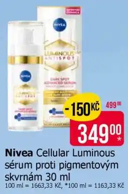 Teta Nivea Cellular Luminous sérum proti pigmentovým skvrnám 30 ml nabídka